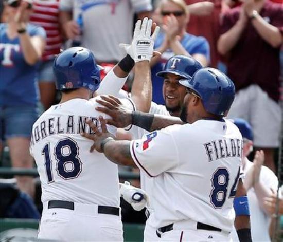 Moreland, Rangers avoid sweep with 5-1 win over Indians