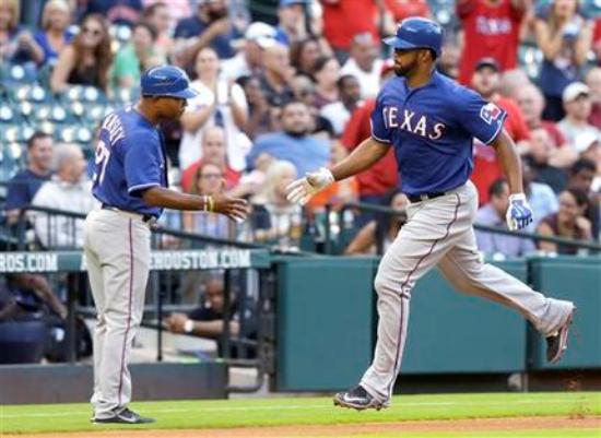 Peguero hits 2 homers, Rangers rout Astros 11-3 behind Lewis