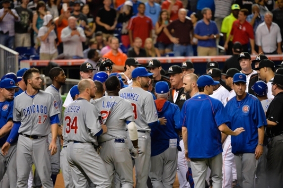 Benches clear before Marlins beat Cubs 7-3