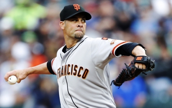 Vogelsong, 3 relievers throw 5-hitter, Giants beat Ms 7-0