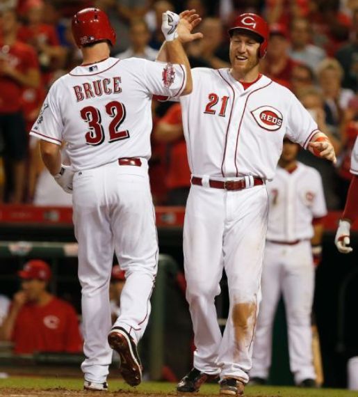 Bruce hits last of Reds' 3 HRs for 5-4 win over Cubs