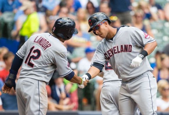 Brantley leads Indians over Brewers 7-5