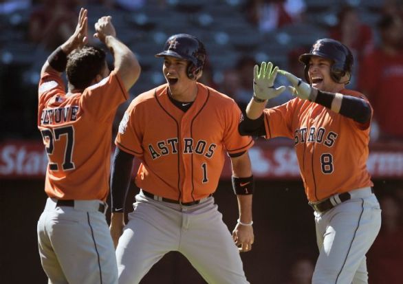 Lowrie's HR caps Astros' 5-run rally in 9th past Angels 5-3
