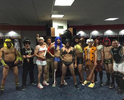 Astros’ rookies wear skimpy superhero outfits 