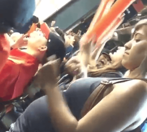 Woman apparently snorts cocaine at Astros playoff game (Video)