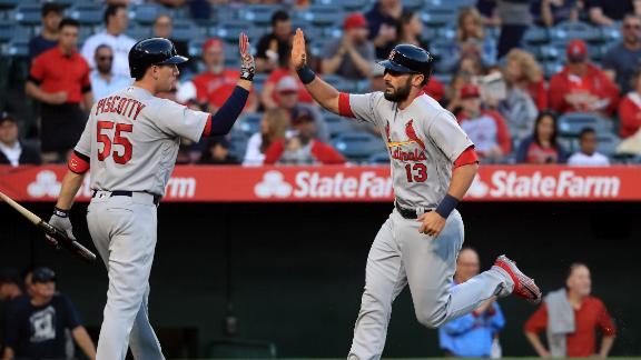 Carpenter homers twice as Cardinals rout Angels, 8-1