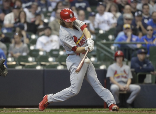 Leake pitches, hits Cardinals past Brewers, 6-4