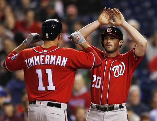 Zimmerman homers, leads hot Nationals past Phillies 6-2