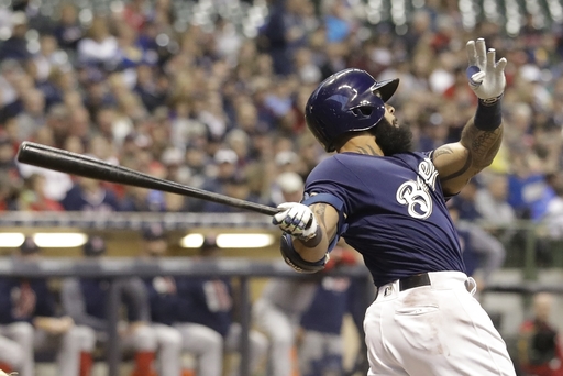 Thames hits 13th HR, Brewers outslug Red Sox in 11-7 win