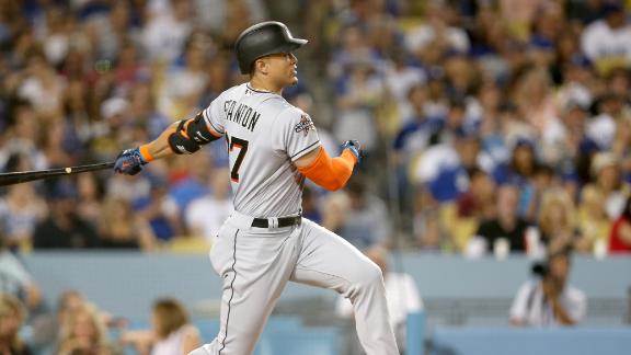 Stanton, Straily lead Marlins past Dodgers 10-6