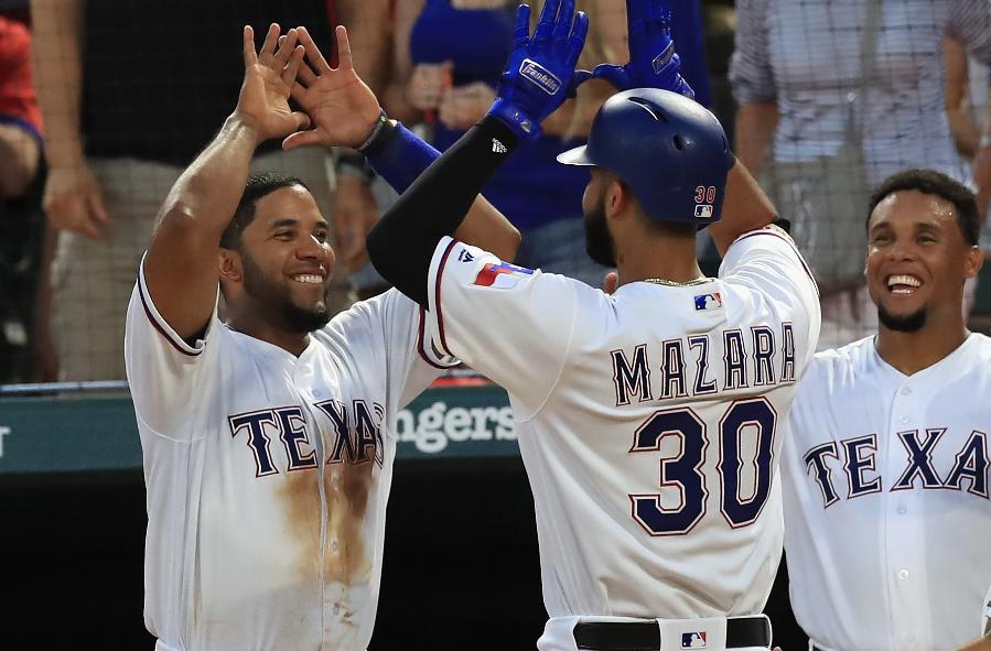 Rangers start fast, get back to .500 with 6-1 win over Jays