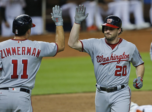 Rendon, Murphy carry Nats past Stanton and Marlins, 7-2